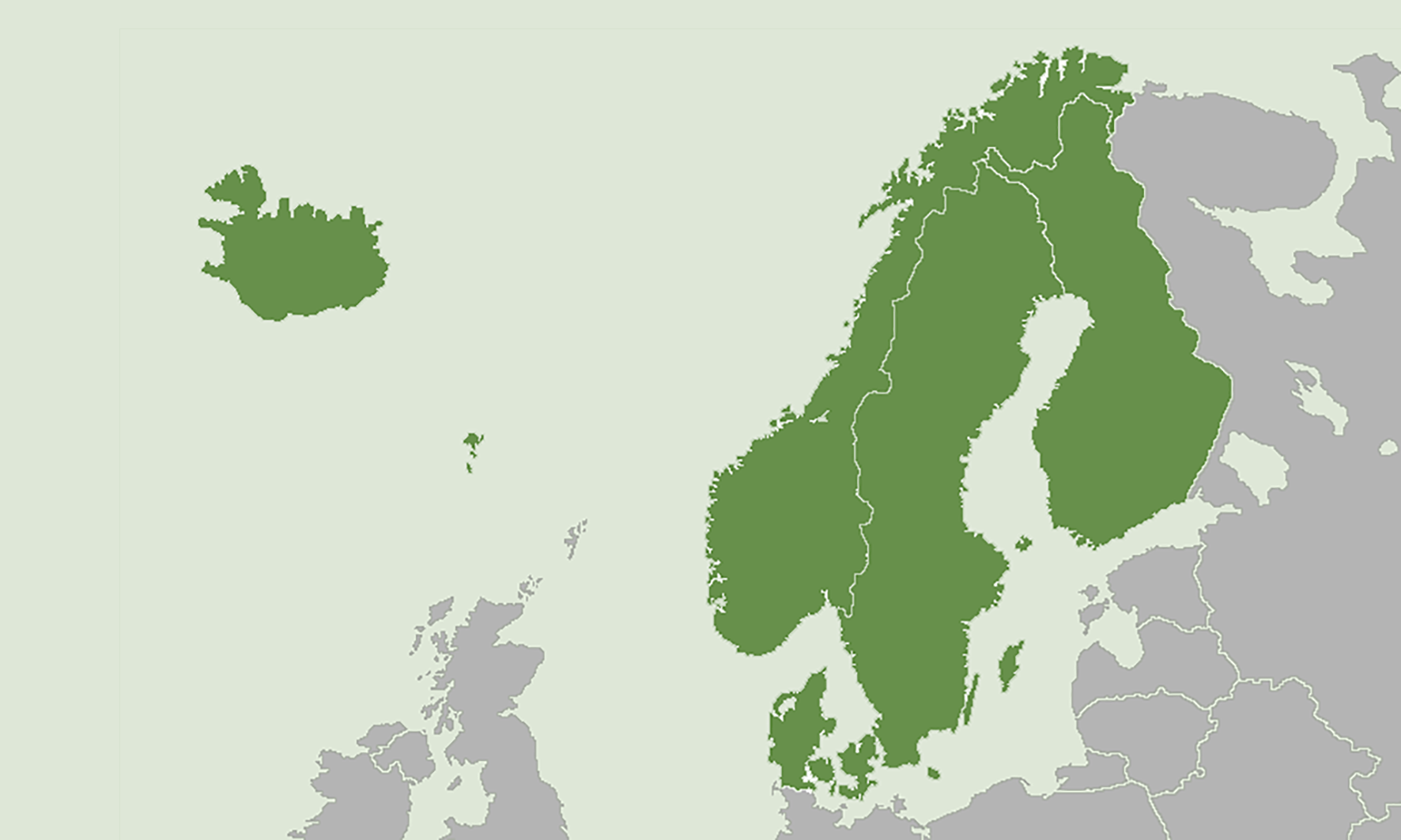 Map over the Nordic region.
