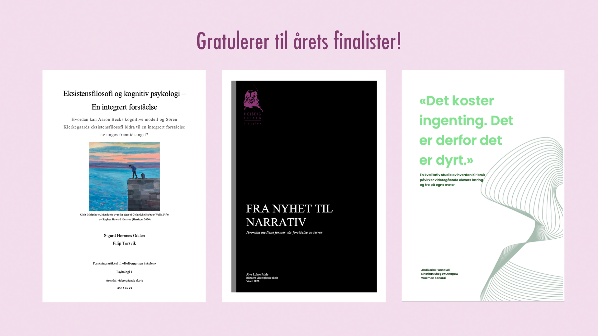Bilde av Her er årets elevfinalister og lærerprisvinner